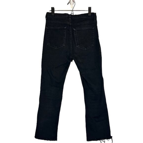 Everlane Black Straight Leg Fringe Raw Hem Classic Denim Jeans Women Sz 27R - Picture 2 of 7